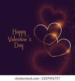 happy valentines day sparkling golden greeting background