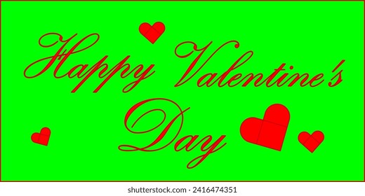 Happy valentine's day special illustration vector art design, flat green screen for your life partner.