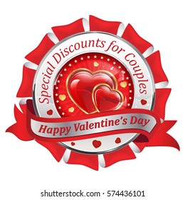 Happy Valentine's Day! Special offer for Valentine's Day - elegant ribbon with hearts. Contains space for your own text.