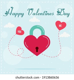 happy valentines day for special ones, two hearts comes from the lock.