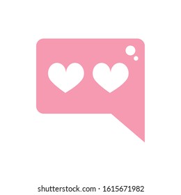 happy valentines day speech bubble hearts love message vector illustration pink design