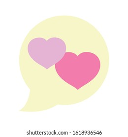 happy valentines day, speech bubble hearts love message vector illustration