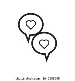 happy valentines day speech bubbles with hearts line style vector illustration design