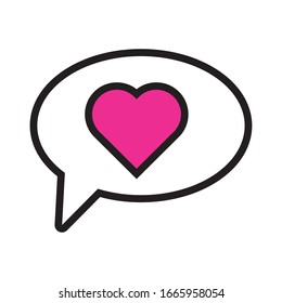 happy valentines day speech bubbles with hearts line style vector illustration design