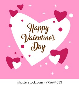 Happy Valentine's Day. Sticker. Vector. Editable