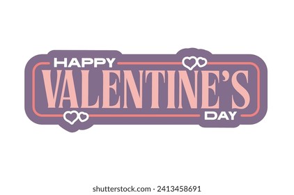 Happy Valentine's day stickers for february 14th. Lovely logo with hearts.