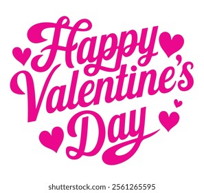 Happy valentines day stylish typography for celebrating 14th February with a romantic feel 