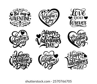 Happy Valentine's Day, svg" bundle, for cards, posters, or gifts. Ideal for spreading love this Valentine's Day