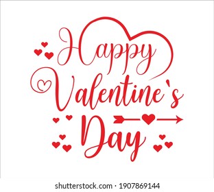 Happy Valentines Day Typography Poster Handwritten Stock Vector ...