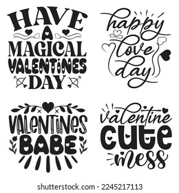 Happy Valentine's Day SVG And T-shirt Design Bundle, Valentines Day, Happy valentine, Love Heart, Loveday, Cupid, Valentine Quote Design Bundle. Can you download this designs bundle.