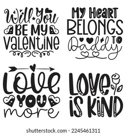 Happy Valentine's Day SVG And T-shirt Design Bundle, Valentines Day, Happy valentine, Love Heart, Loveday, Cupid, Valentine Quote Design Bundle. Can you download this designs bundle.
