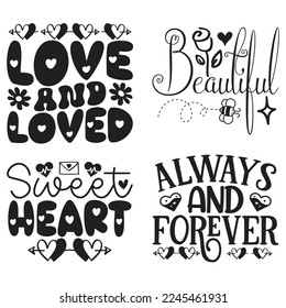 Happy Valentine's Day SVG And T-shirt Design Bundle, Love Hearts Bundle vector File. Happy Valentine's day Bundle vector card. Happy Valentines Day Bundle lettering on a white background.