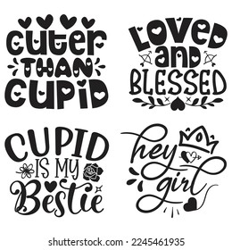 Happy Valentine's Day SVG And T-shirt Design Bundle, Love Hearts Bundle vector File. Happy Valentine's day Bundle vector card. Happy Valentines Day Bundle lettering on a white background.