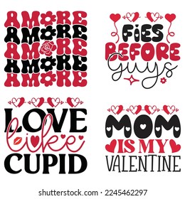 Happy Valentine's Day SVG And T-shirt Design Bundle, Valentines Day, Happy valentine, Love Heart, Loveday, Cupid, Valentine Quote Design Bundle. Can you download this designs bundle.