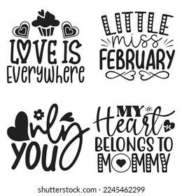 Happy Valentine's Day SVG And T-shirt Design Bundle, Valentines Day, Happy valentine, Love Heart, Loveday, Cupid, Valentine Quote Design Bundle. Can you download this designs bundle.