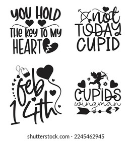 Happy Valentine's Day SVG And T-shirt Design Bundle, Love Hearts Bundle vector File. Happy Valentine's day Bundle vector card. Happy Valentines Day Bundle lettering on a white background.
