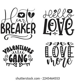 Happy Valentine's Day SVG And T-shirt Design Bundle, Valentines Day, Happy valentine, Love Heart, Loveday, Cupid, Valentine Quote Design Bundle. Can you download this designs bundle.