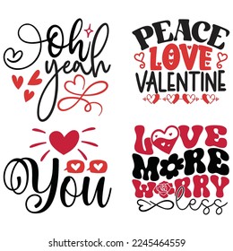 Happy Valentine's Day SVG And T-shirt Design Bundle, Valentines Day, Happy valentine, Love Heart, Loveday, Cupid, Valentine Quote Design Bundle. Can you download this designs bundle.