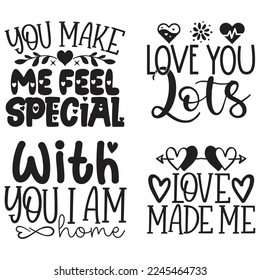 Happy Valentine's Day SVG And T-shirt Design Bundle, Love Hearts Bundle vector File. Happy Valentine's day Bundle vector card. Happy Valentines Day Bundle lettering on a white background.