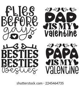 Happy Valentine's Day SVG And T-shirt Design Bundle, Love Hearts Bundle vector File. Happy Valentine's day Bundle vector card. Happy Valentines Day Bundle lettering on a white background.