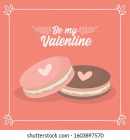 happy valentines day sweet cookies love hearts lovely vector illustration
