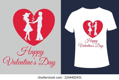 Happy Valentines Day t shirt design with love shape vector
