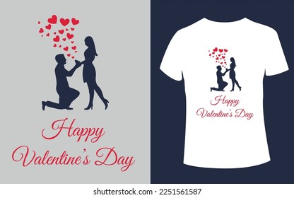 Happy Valentines Day t shirt design with love shape vector