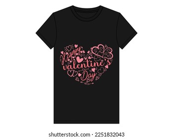 Happy valentine's day T shirt Design with romantic vector symbols of love template with typography, Love ,Heart, lover Valentine's Day design.Valentine's T-Shirt Vector for men and women.