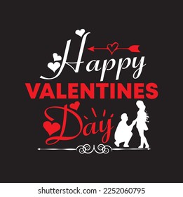 Happy valentines day T shirt design graphic template