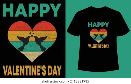 Happy valentine's day t shirt design template.Valentine's T Shirt Design Vector.This design is perfect for t-shirts, posters, cards, mugs.