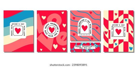 Happy Valentine's Day template cover set.decorate for greeting card, fashion, commercial, banner. vector illustration