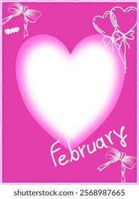 Happy Valentine's Day Template With elements of love created from the heart pink background  Vector illustration