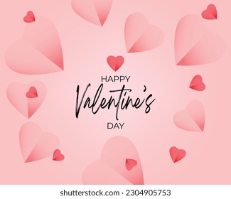 Happy valentine's day template for greeting card and social media post