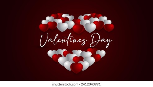 Happy Valentine's day template with hearts.