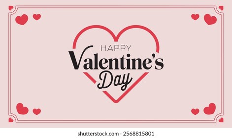 Happy Valentine's day template with hearts.
