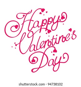 Cute Handwritten Romantic Happy Valentines Day Stock Vector (Royalty ...