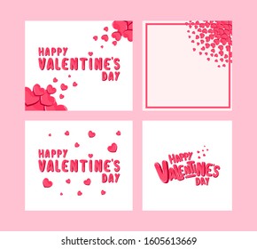 Happy Valentine's day text, 3d lettering typography poster on background. Vector illustration. Romantic quote postcard, card, invitation, banner template, Wallpaper, flyers, brochure