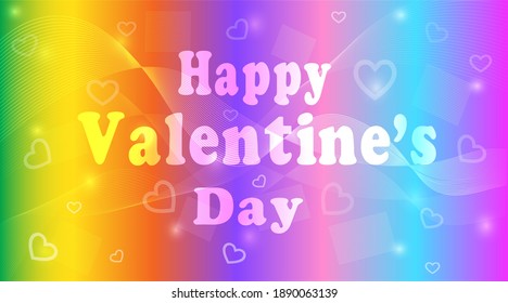 Happy Valentine's Day text. Abstract background design. Website Landing Page. Template for apps. Holiday, Season, Festival. Vector illustration.