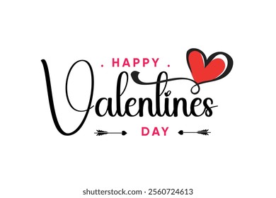 happy valentines day text - Valentines day background with heart pattern and typography Vector illustration