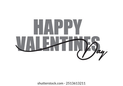 Happy Valentines Day Text Design. Valentine's Day Text. Drawn text for card, banner, poster design