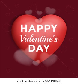 Happy Valentine's day text. Flyer, poster or banner with heart. Greeting card with calligraphy design elements. Modern valentine day vector illustration with gradient heart.