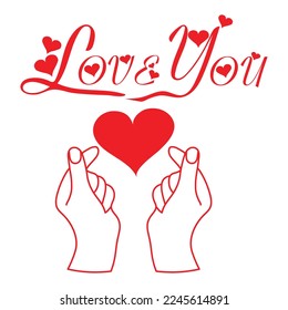 happy valentine's day of text, greeting card letter mini heart by hand drawing and shape heart