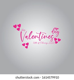 Happy Valentine's day text, hand lettering typography poster. Vector illustration. Romantic quote postcard, card, invitation, banner template.