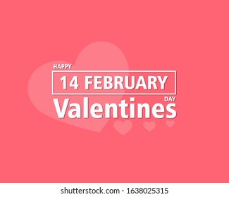 Happy Valentine's day text, hand lettering typography poster on red gradient background. Vector illustration. Romantic quote postcard, card, invitation, banner template.