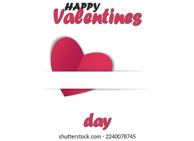 Happy Valentines day text, hand lettering typography poster on red gradient background. Vector illustration. Romantic quote postcard, card, invitation, banner template