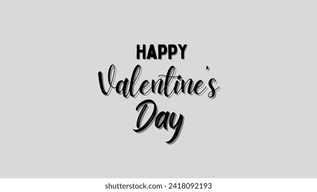 Happy Valentine's day text, hand lettering typography poster Vector illustration. Romantic quote postcard, card, invitation, banner template.