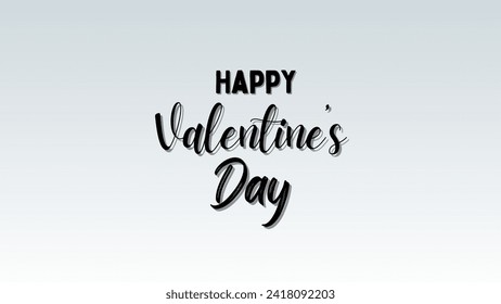 Feliz texto del día de San Valentín, tipografía con letras a mano afiche Vector ilustración. Postal romántica, tarjeta, invitación, plantilla de banner.