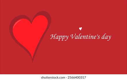 happy valentine's day text heart on red background,