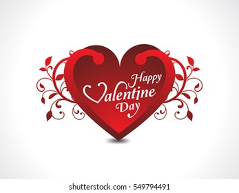 happy Valentines day text & Heart Shape Design Template With floral vector illustration