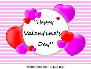 Happy Valentine's Day text Hearth vector blackground